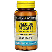Вітаміни Цитрат кальцію з вітаміном D3 Mason Natural Calcium Citrate D3 60 coplets
