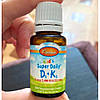 Вітамін Д3 К2 для дітей Carlson Labs kid's Super Daily D3 + K2 1000 IU 10,16 мл, фото 6