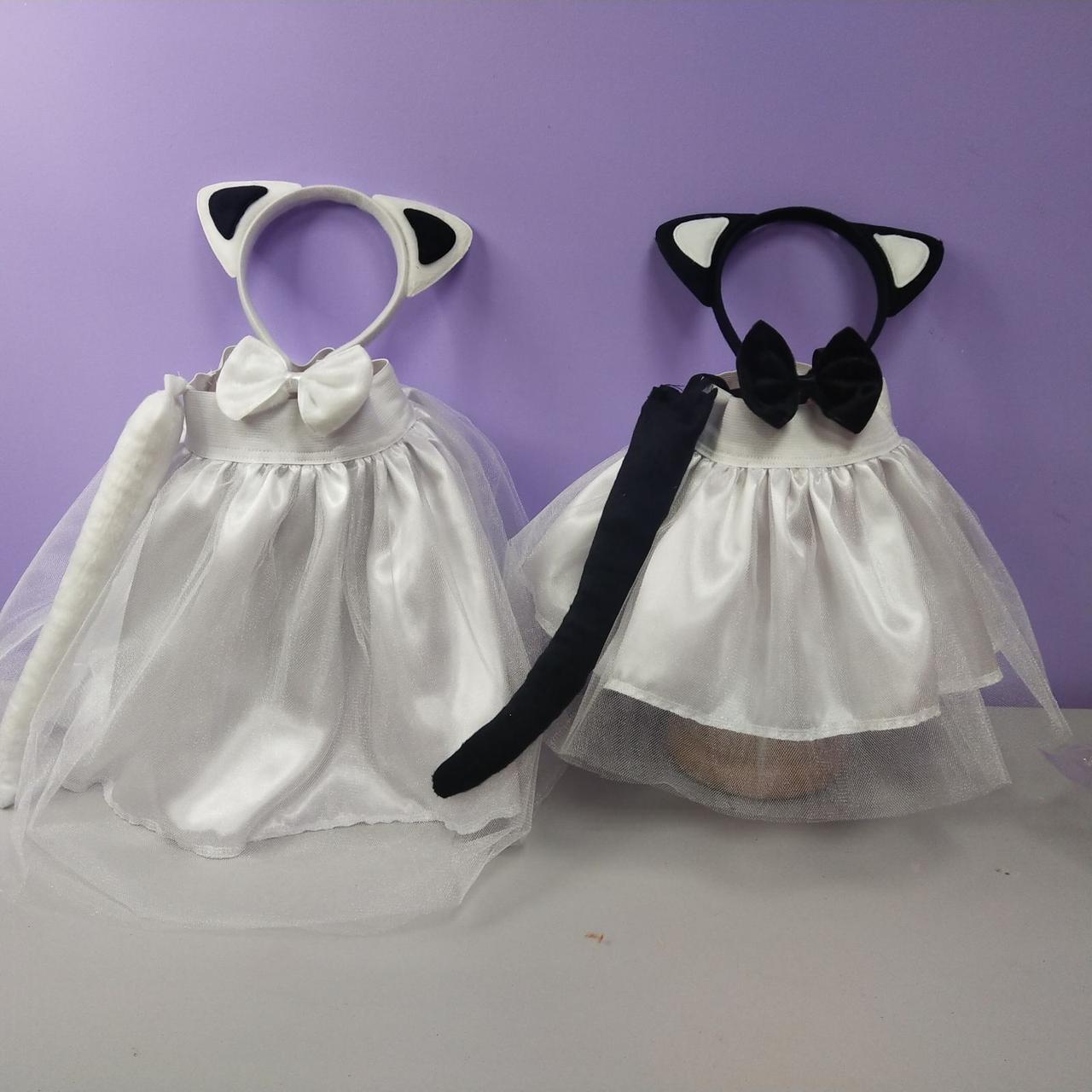 Костюм кішки новорічний зріст 98-128 см від 2 до 8 років кошеня біле, фото 1