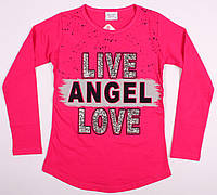 Кофта - футболка для девочки с длинным рукавом розовая / фуксия Турция р.152