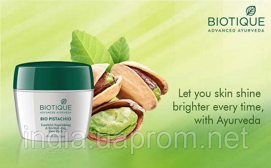 Маска Біотік 50г Біо Фісташка, антивозрастная Биотик Био Фисташка, Biotique Bio Pistachio Youthful Nourishing Face Pack, Аюрведа З