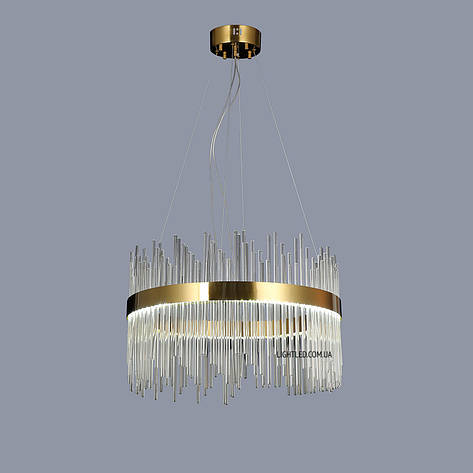 Золота led 40см кругла люстра з пультом (909-XL3071 GD+CL), фото 2
