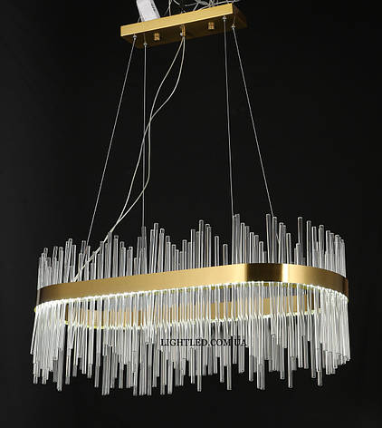 Золота led 80см довга люстра з пультом (909-XL3072 GD+CL), фото 2