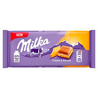 Молочный шоколад Milka Cream & Biscuit, 100 г.