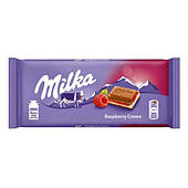 Молочний шоколад Milka Raspberry Cretme, 100 г.