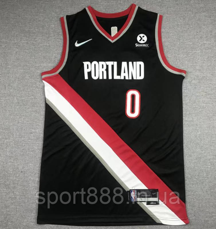 Чорна майка джерсі Ліллард 0 Портленд Трейл Блейзерс Nike Lillard Portland Trail Blazers