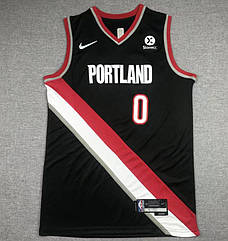 Чорна майка джерсі Ліллард 0 Портленд Трейл Блейзерс Nike Lillard Portland Trail Blazers