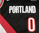 Чорна майка джерсі Ліллард 0 Портленд Трейл Блейзерс Nike Lillard Portland Trail Blazers, фото 3