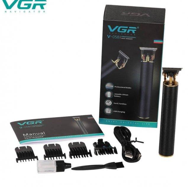 Акумуляторна машинка для стриження волосся VGR V 058 бездротова від USB (40 шт./ясть)