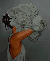 Картина за номерами Q2235 40х50см "Жінка в пионах" Mariposa