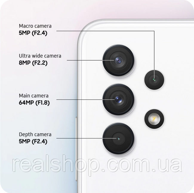Samsung Galaxy A32 A325F 4/64 GB White Гарантія 12 місяців! SM-A325FZKDSEK