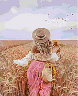 Картина по номерам Девушка в поле, 40х50 Strateg (SY6119)