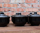 Горщики для запікання в духовці 6 шт з кераміки чорні 500 мл, фото 2