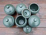 Набір горщиків Краплє зелені кераміка 6 шт 500 мл (822-69), фото 3