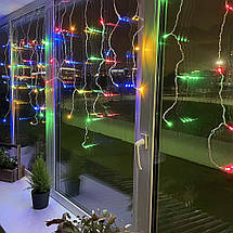 Гірлянда бахрома світлодіодна новорічна для стін/вікон СolorWay 100 LED, 3 м, 8 режимів, різнокольорова, фото 3