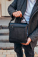 Чоловіча шкіряна сумка-месенджер Tiding Bag 75-1271 Чорна, фото 5