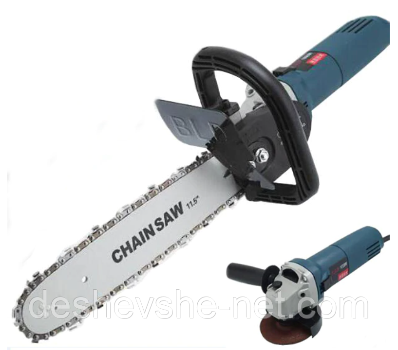 Насадка ланцюгова пила M10 М14 на болгарку 100, 115 і 125 мм / Електропила на болгарку турбінку, фото 1