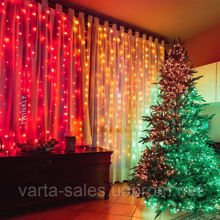 Смарт гирлянда Twinkly Curtain RGBW 210 (штора) Gen II, 1,45*2,1м. - фото 2 - id-p1528527970