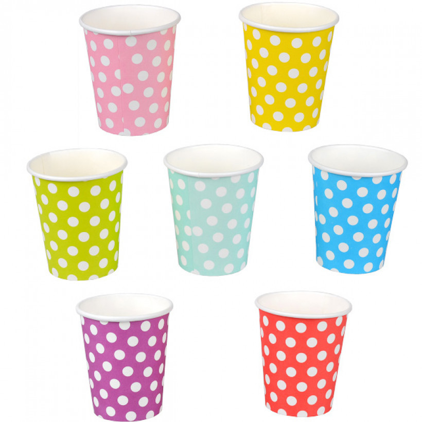 Стаканчики одноразові Горошок картонні в наборі 10шт арт.10-41, фото 1