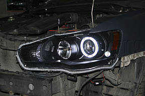 Mitsubishi Lancer X - установка линз в фары 1