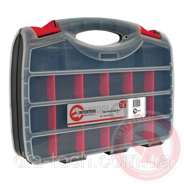 Органайзер пластиковий, 12,5", 2 в 1, 320x260x80 мм INTERTOOL BX-4004, фото 1