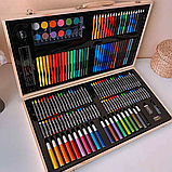 Дитячий набір для малювання в дерев'яній валізці 180 предметів, фото 5