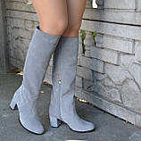 Замшеві чоботи на високих підборах, фото 2
