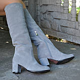 Замшеві чоботи на високих підборах, фото 3