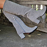 Замшеві чоботи на високих підборах, фото 5