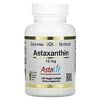 California Gold Nutrition, Астаксантин, 12 мг, AstaLif, 120 растительных мягких таблеток