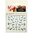 Самоклеючі Наклейки для Нігтів 3D Nail Stickers FPН 30, Дрібні Квіти з Контуром і Завитками Манікюр, фото 3