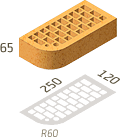 Кирпич клинкерный фасонный Керамейя Клинкерам 250x120x65 мм Рубин 36% - фото 2 - id-p32440627