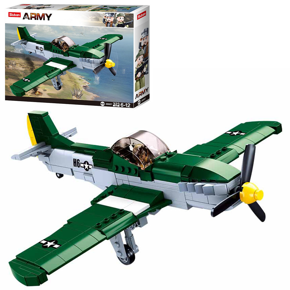 Конструктор SLUBAN M38-B0857 военный самолет, фигурка, 323дет