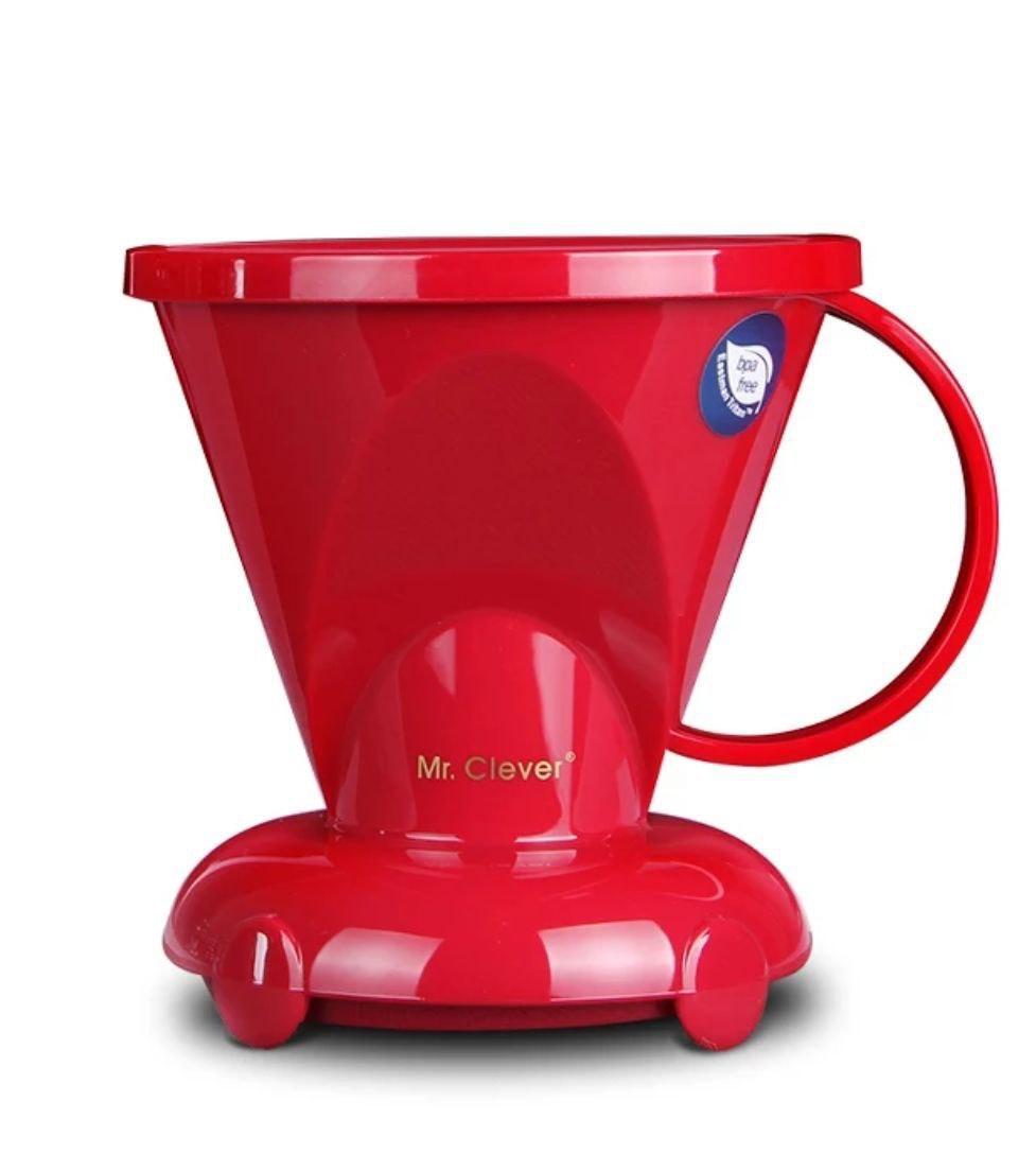Пуровер клевер для заварювання кави, кавоварка clever dripper, Воронка для кави, 500 мл, Червоний