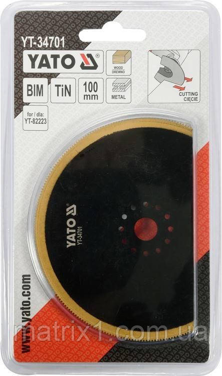Пиляльний диск BiM-TiN 100 мм для металу та дерева Yato YT-34701