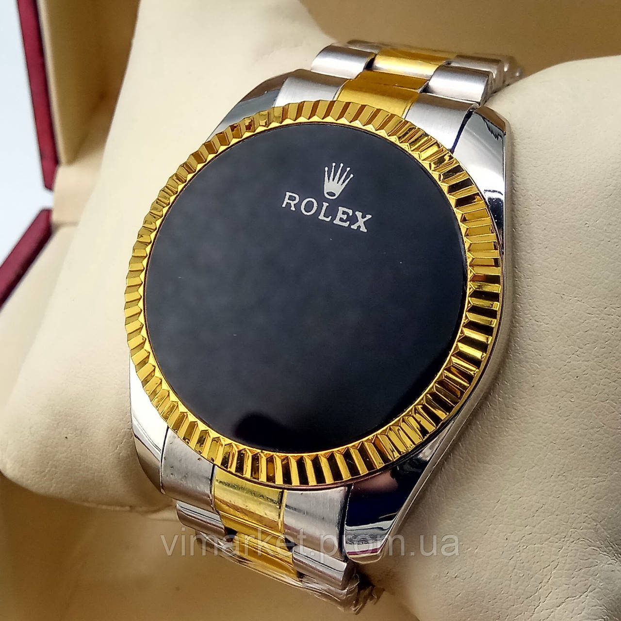 Сенсорний тач скрін наручний електронний годинник Rolex ролекс Touch Screen комбінованого кольору AAA якості
