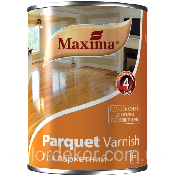 Уретано-алкідний лак для паркету Maxima Parquet Varnish Глянсовий 0,75 л