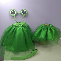 Костюм царівна жаба новорічний зріст 98-128 см від 2 до 8 років зелений