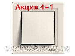 (Акція!! 4+1 шт.) Вимикач прохідний 1-клавішний, слонова кістка Schneider Electric Asfora EPH0400123-5