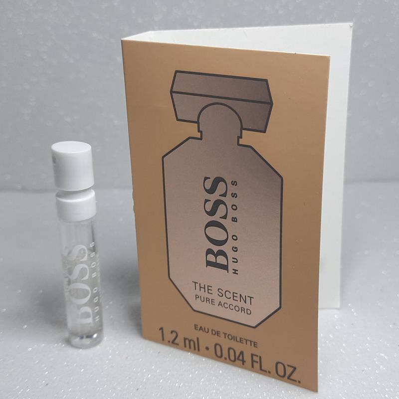 Пробник жіночих парфумів Hugo Boss Scent Pure Accord For Her edt 1,2ml оригінал, квітковий деревний аромат, фото 1