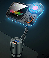 FM-трансмітер T831 Bluetooth 5.0/microSD/QC 3.0/RGB Black, фото 4