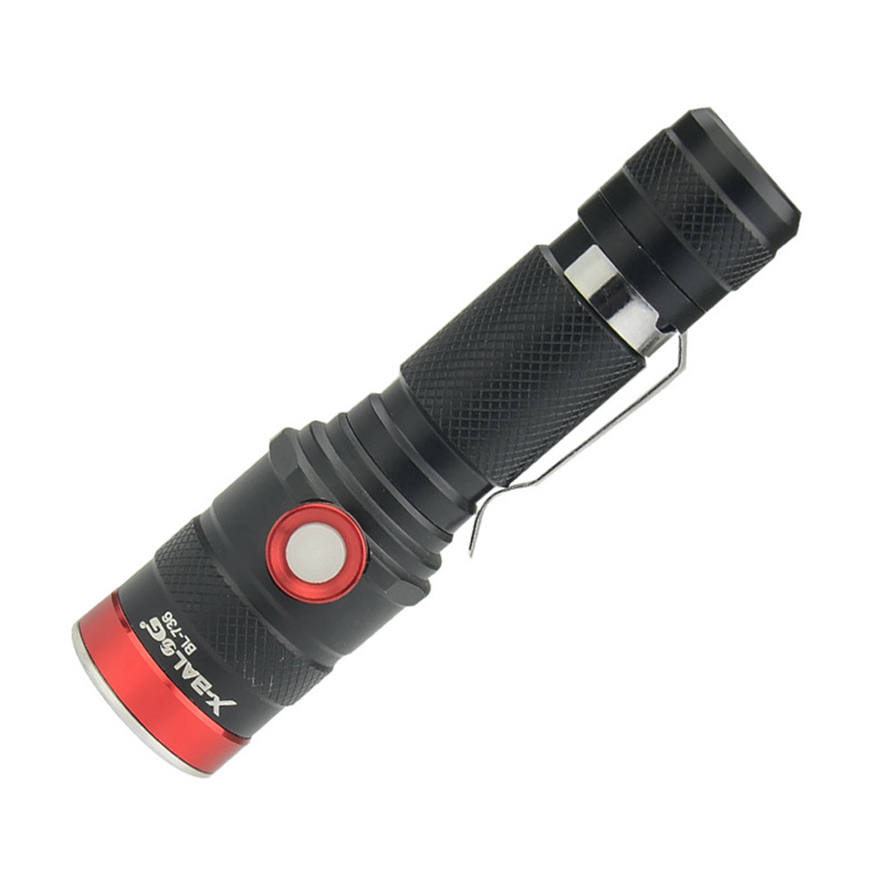 Ручний ліхтар на акумуляторі X-Bailog BL-736-T6, USB заряджання, алюмінієвий сплав