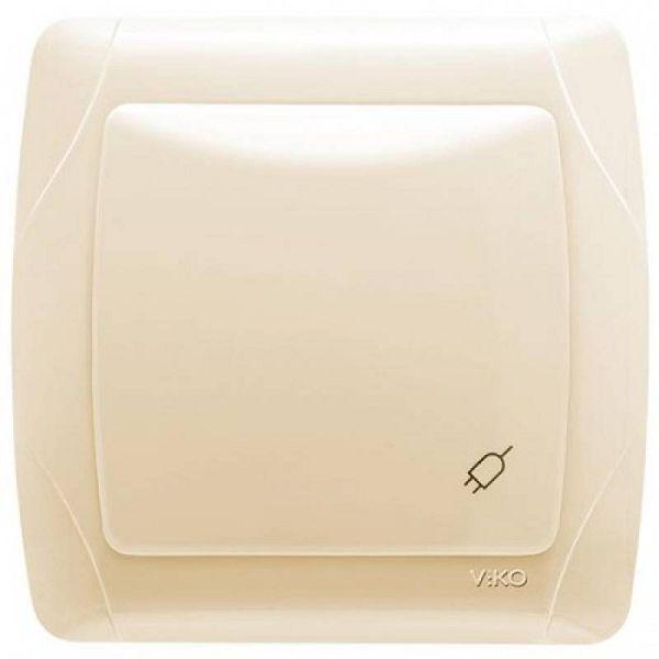 Розетка з заземленням кришкою і шторками кремова Viko carmen 90562012