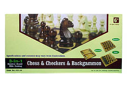 3 в 1 : шашки, ♟ шахматы, нарды материал: бамбуковое дерево Размеры:38.5*38.5 3140