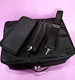 Чорна сумка для перукаря 40*27*18см з чохлом для ножиць, фото 7