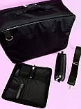 Чорна сумка для перукаря 40*27*18см з чохлом для ножиць, фото 2