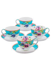 Чайный набор фарфоровый 8 предметов 4 чашки 200 мл. и 4 блюдца Виола 600955