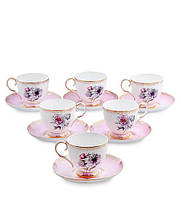 Чайный набор фарфоровый 12 предметов 6 чашек 200 мл. и 6 блюдец Цветок Неаполя 600958