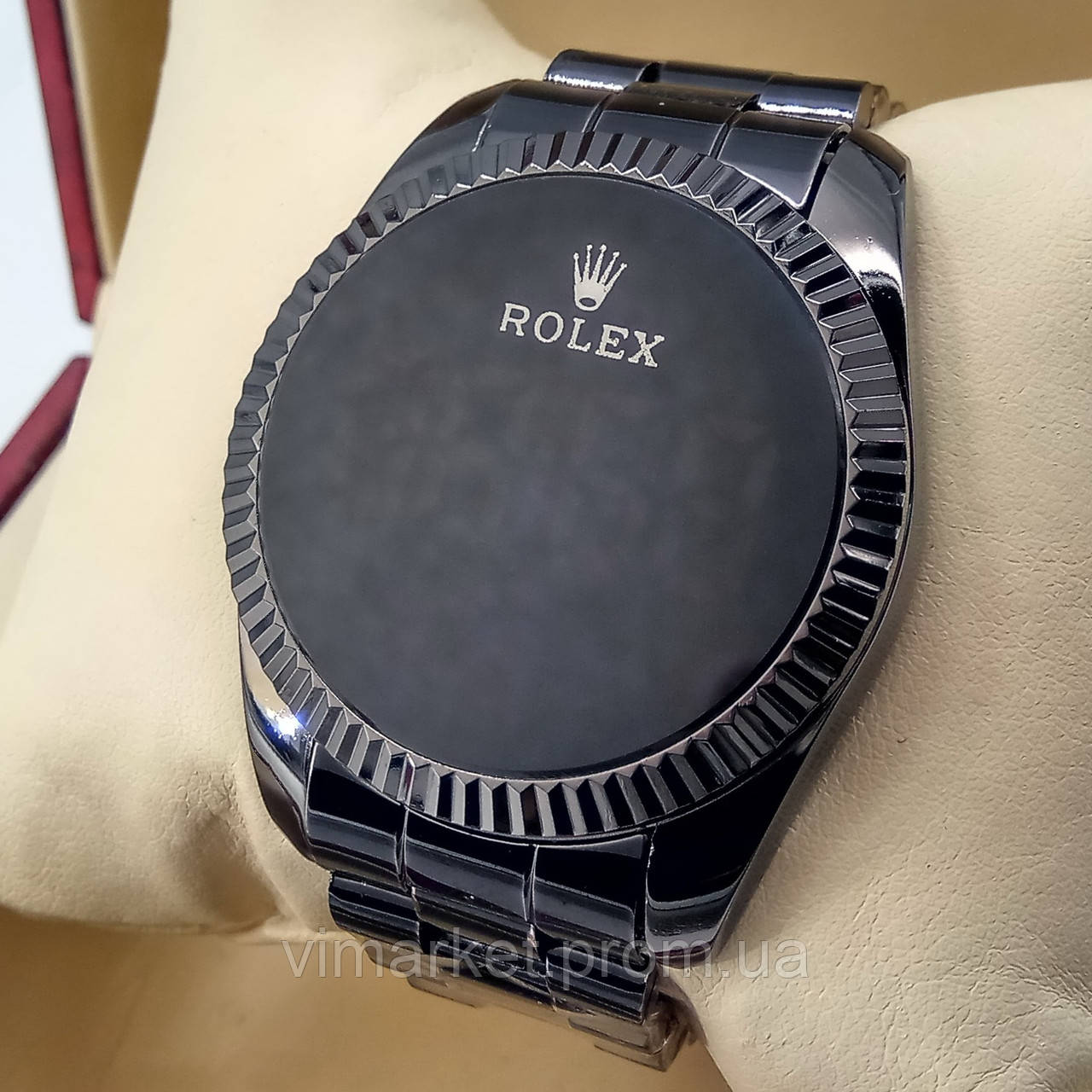 Сенсорний тач скрін наручний електронний годинник Rolex ролекс Touch Screen чорного кольору AAA якості