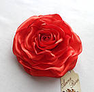 Брошка квітка з тканини ручної роботи "Червона троянда", фото 2
